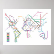 World Metro Subway Map Print