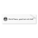 World Peace Bumper Sticker