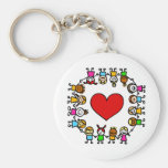 world peace cartoon illustration keychain