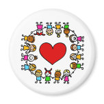 world peace cartoon illustration magnets
