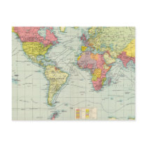 World political Map Postcards