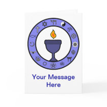 World Religions Chalice UU Note Card Customisable