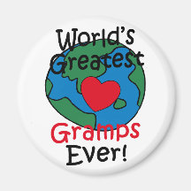 World’s Greatest Gramps Heart Fridge Magnets