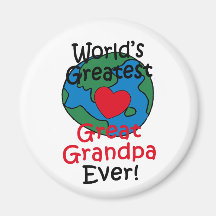 World’s Greatest Great Grandpa Heart Refrigerator Magnets