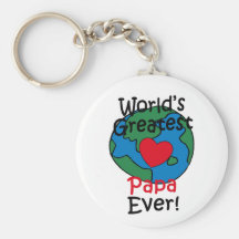 World’s Greatest Papa Heart Keychains