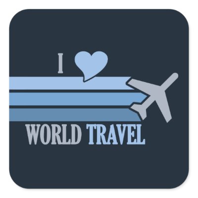 World Travel stickers, customizable