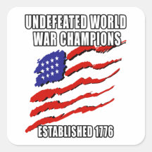 World War Champions Square Stickers