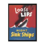 World War II Loose Lips Postcard
