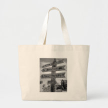World War II Marine Directional Sign of Humour Tote Bags