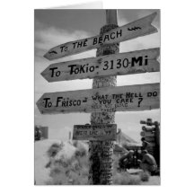 World War II Marine Directional Sign of Humour Greeting Card