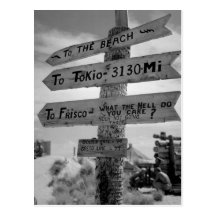 World War II Marine Directional Sign of Humour Postcards