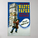 World War II poster - Salvage Waste Paper posters