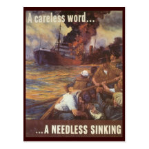 World War Postcards, Loose Lips Sink Ships!