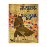 World War Two American soldier marching postcards