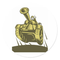 World War two battle tank retro style