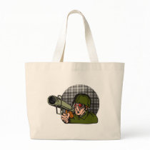 World War two soldier aiming a bazooka Tote Bag