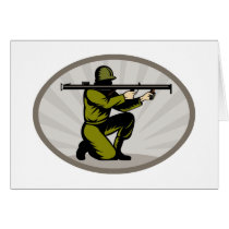 World War two soldier aiming a bazooka Card