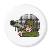 World War two soldier aiming a bazooka Magnet