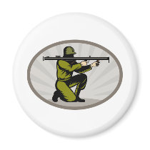 World War two soldier aiming a bazooka Fridge Magnet