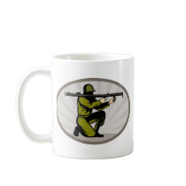 World War two soldier aiming a bazooka Coffee Mugs