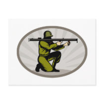 World War two soldier aiming a bazooka Postcard