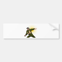 World war two soldier throwing grenade bumper sticker