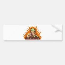 World war two soldier throwing grenade bumper stickers