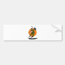 World war two soldier throwing grenade bumper sticker