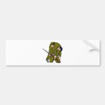 World war two soldier with rifle bayonet bumper stickers