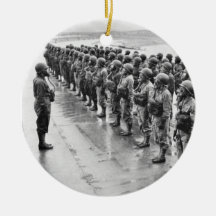 World War Two Women in Gas Masks Ornaments
