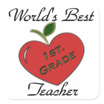 World's Best 1st. Grade Teacher Sticker