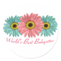 World's Best Babysitter Round Sticker