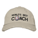 Worlds Best Baseball Coach Embroidered Baseball Caps