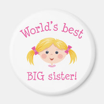 Worlds best big sister - blonde hair fridge magnets