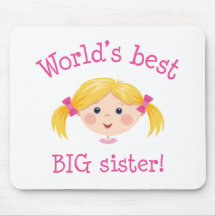 Worlds best big sister - blonde hair mouse mats