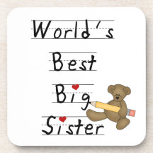 World's Best Big Sister Gifts Drink Coaster