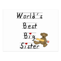 World's Best Big Sister Tshirts and Gifts Post Card