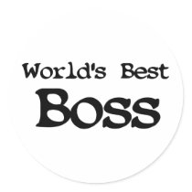 Worlds Best Boss Round Sticker