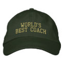 World's Best Coach embroidered hats