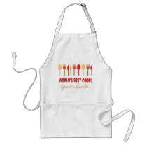 World's Best Cook Custom Name Red Orange Apron