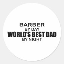 World's Best Dad - Barber Round Stickers