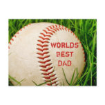 Worlds Best Dad Baseball Postcard