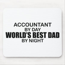 World's Best Dad by Night - Accountant Mousemats