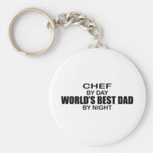 World's Best Dad by Night - Chef Key Chain