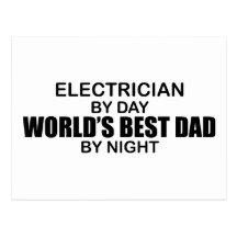 World's Best Dad - Electrician Postcards