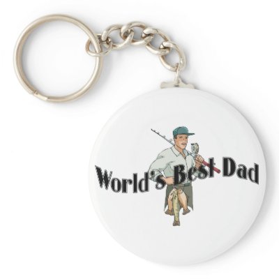 Worlds Best Dad Fisherman Key Chain by Eholidayz