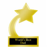 World's Best Dad, Gold Star Award Trophy photo sculptures