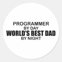 World's Best Dad - Programmer Round Sticker