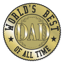 World's Best Dad Round Stickers