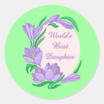 World's Best Daughter  Customisable Border Tees Round Stickers